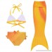 Wocharm 3PCS Kids Girls Mermaid Swimmable Tail Bikini Set Swimwear Swimsuit Bathing Suit Yellow B0776SCHSG
